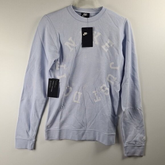 Nike Men Crewneck Sweatshirt Pullover Blue Casual Activewear SZ L - Picture 3 of 9